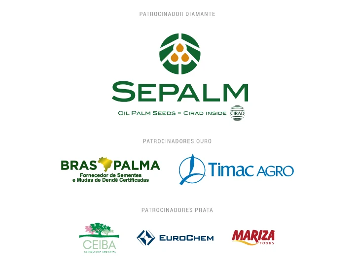 Patrocinadores do evento Palmacon